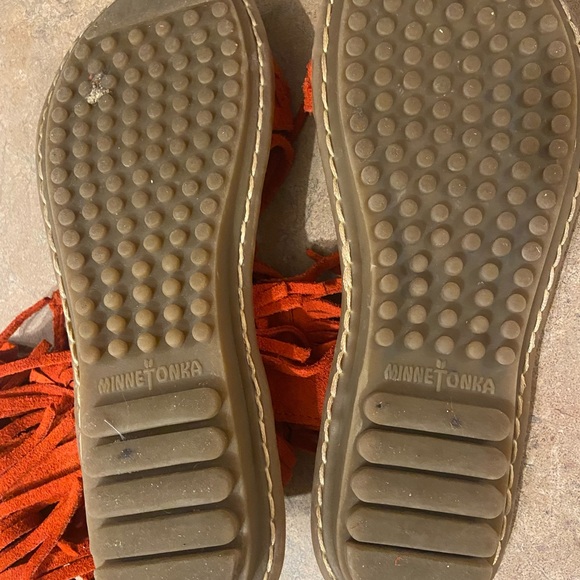 Minnetonka Orange Fringe Sandals - Picture 4 of 7